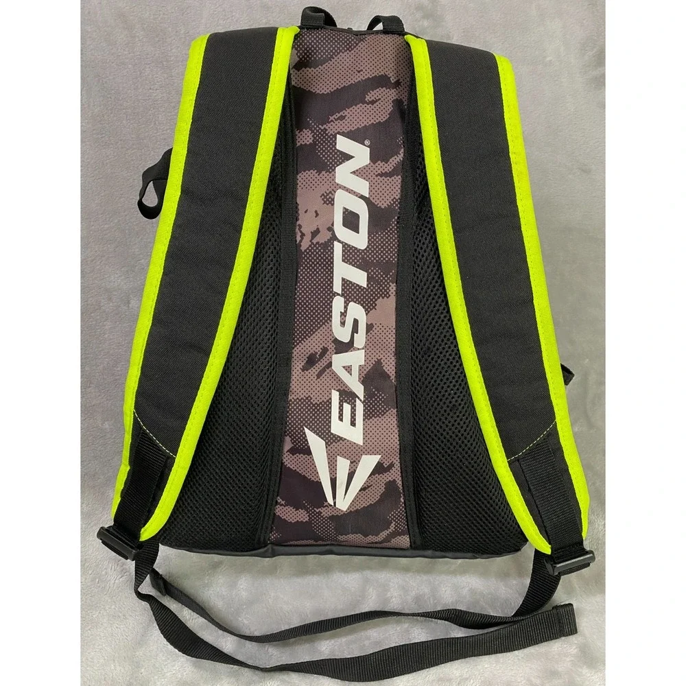Easton Bat Pack Backpack Young Adult OSFM Black Camo Yellow E110BP Baseball Bag‎